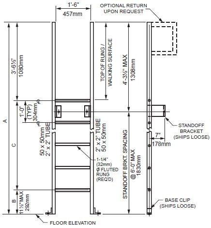 Standard Walk-Through Ladder with Base Clip
