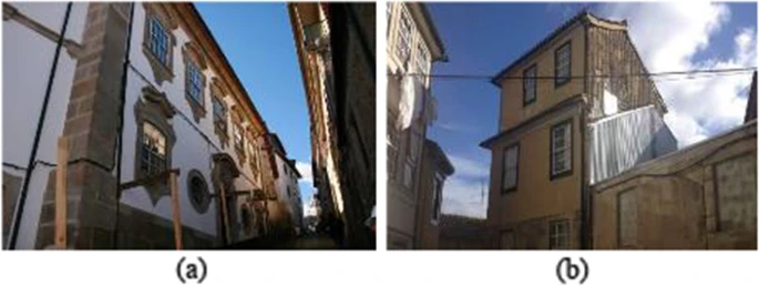 Inspected buildings belonging to (a) Group I e (b) Group II.