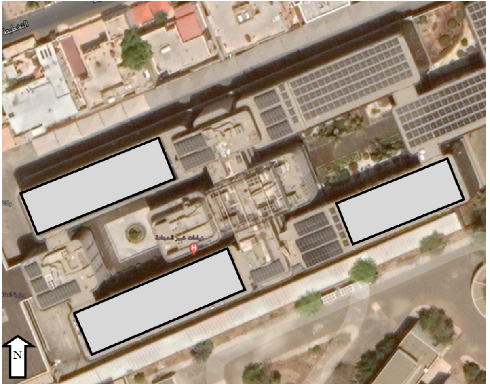 Distribution of the panels in the first scenario