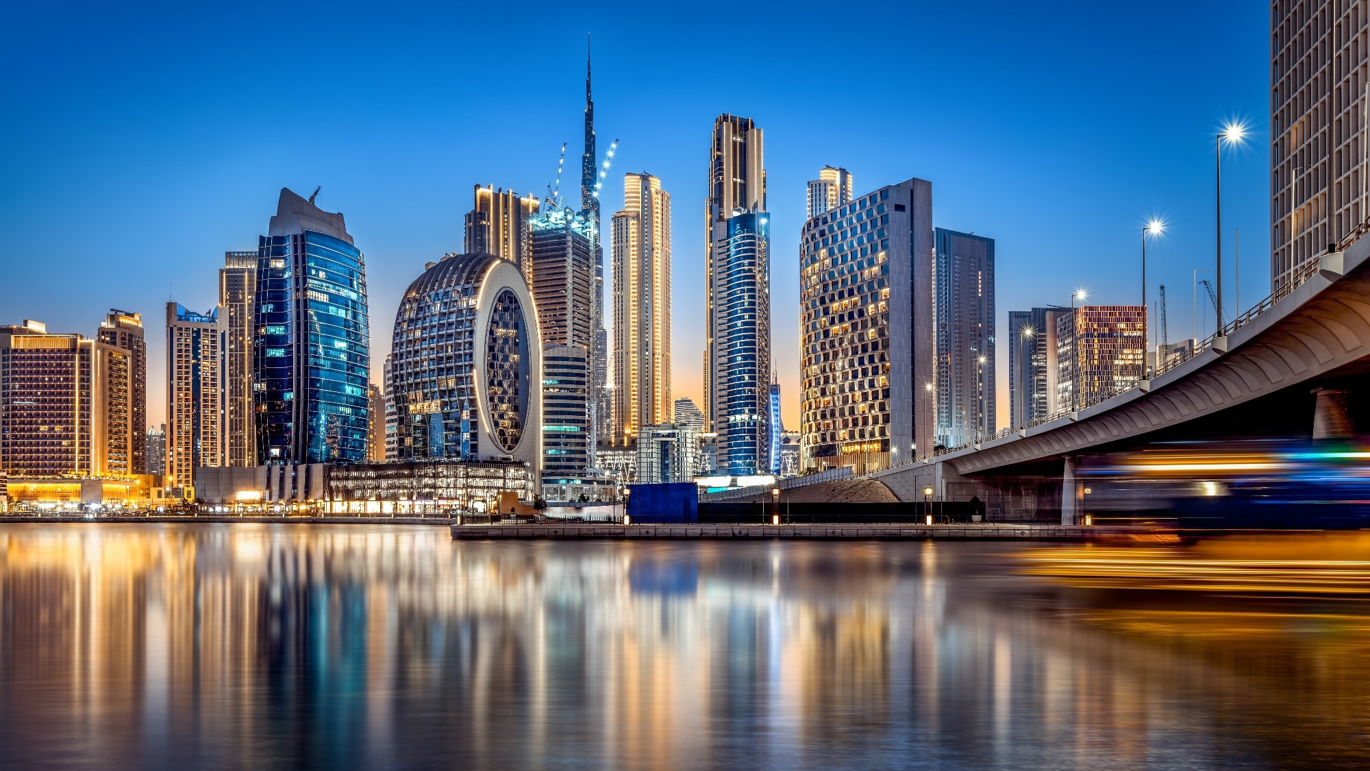 Cityscape at night.