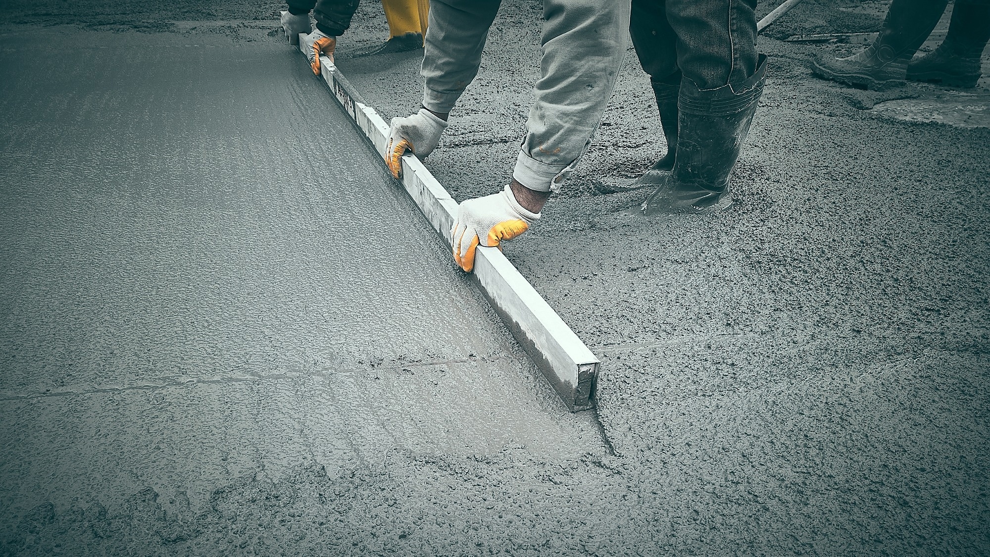 Cast-in-place work using trowels.