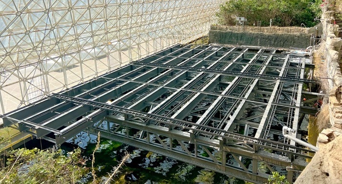 The Fiberglass Over the Marine Mesocosm