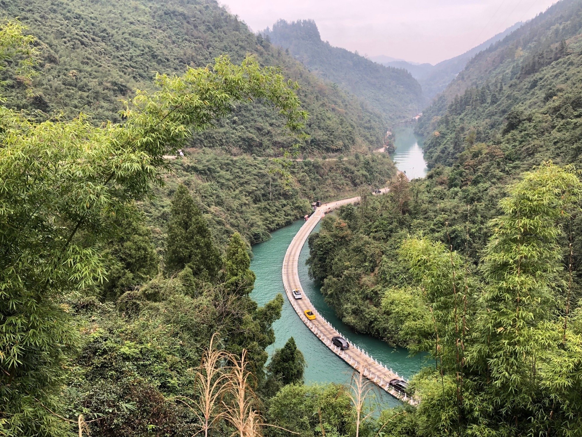 Floating bridge in Hubei, China