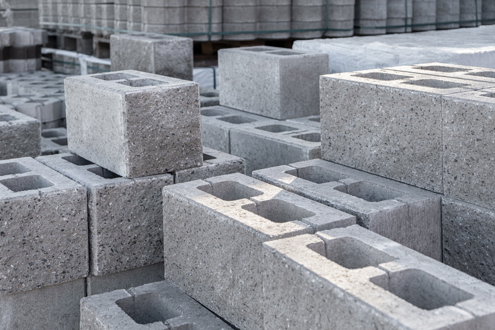 Pallet of Concrete Cinder Blocks