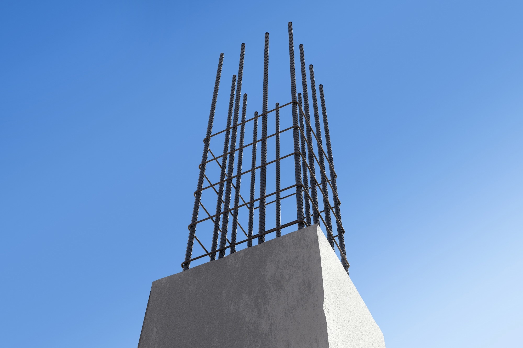 Metal reinforcement for concrete.