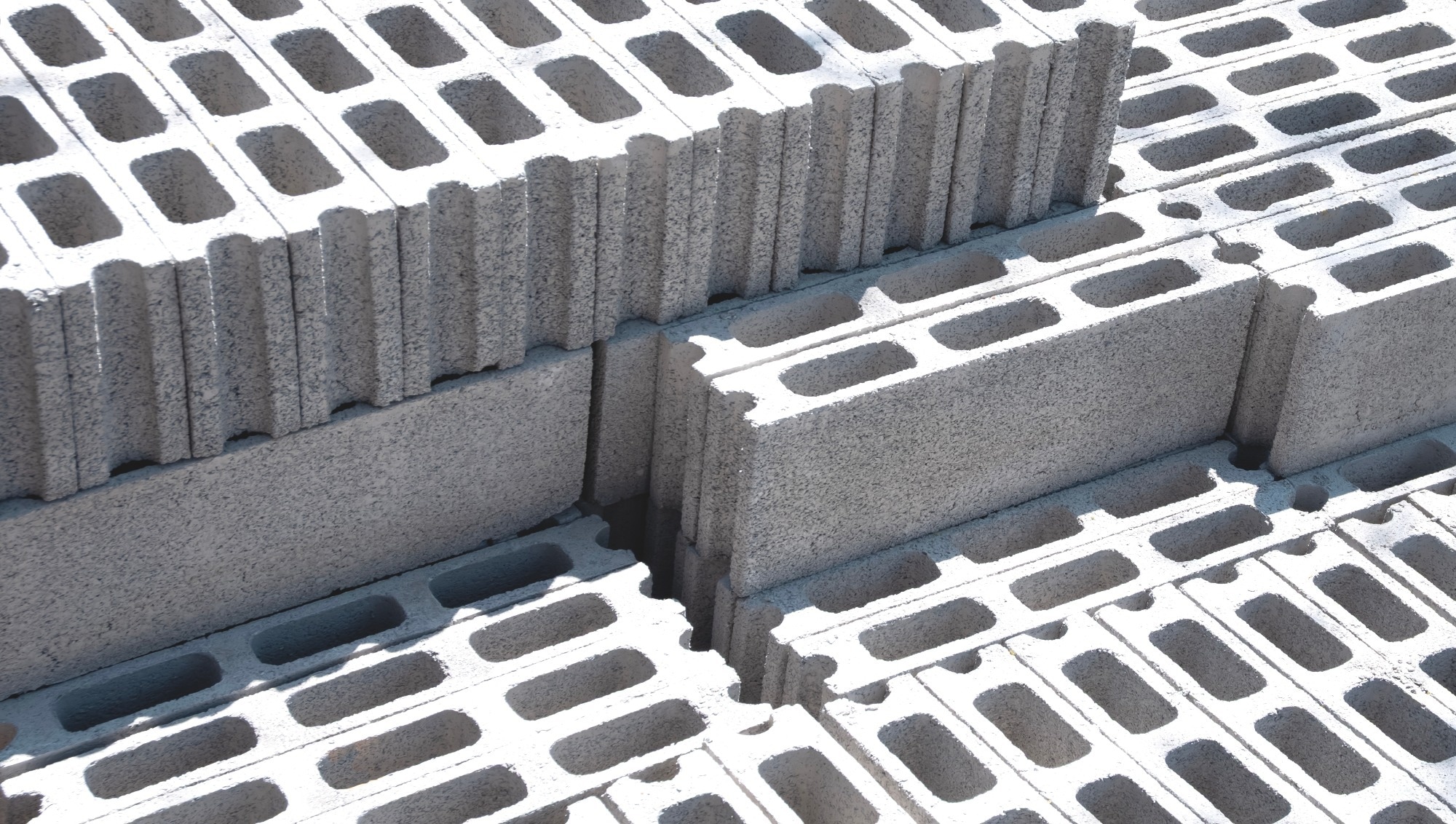 Concrete blocks stacked on top of eachother.