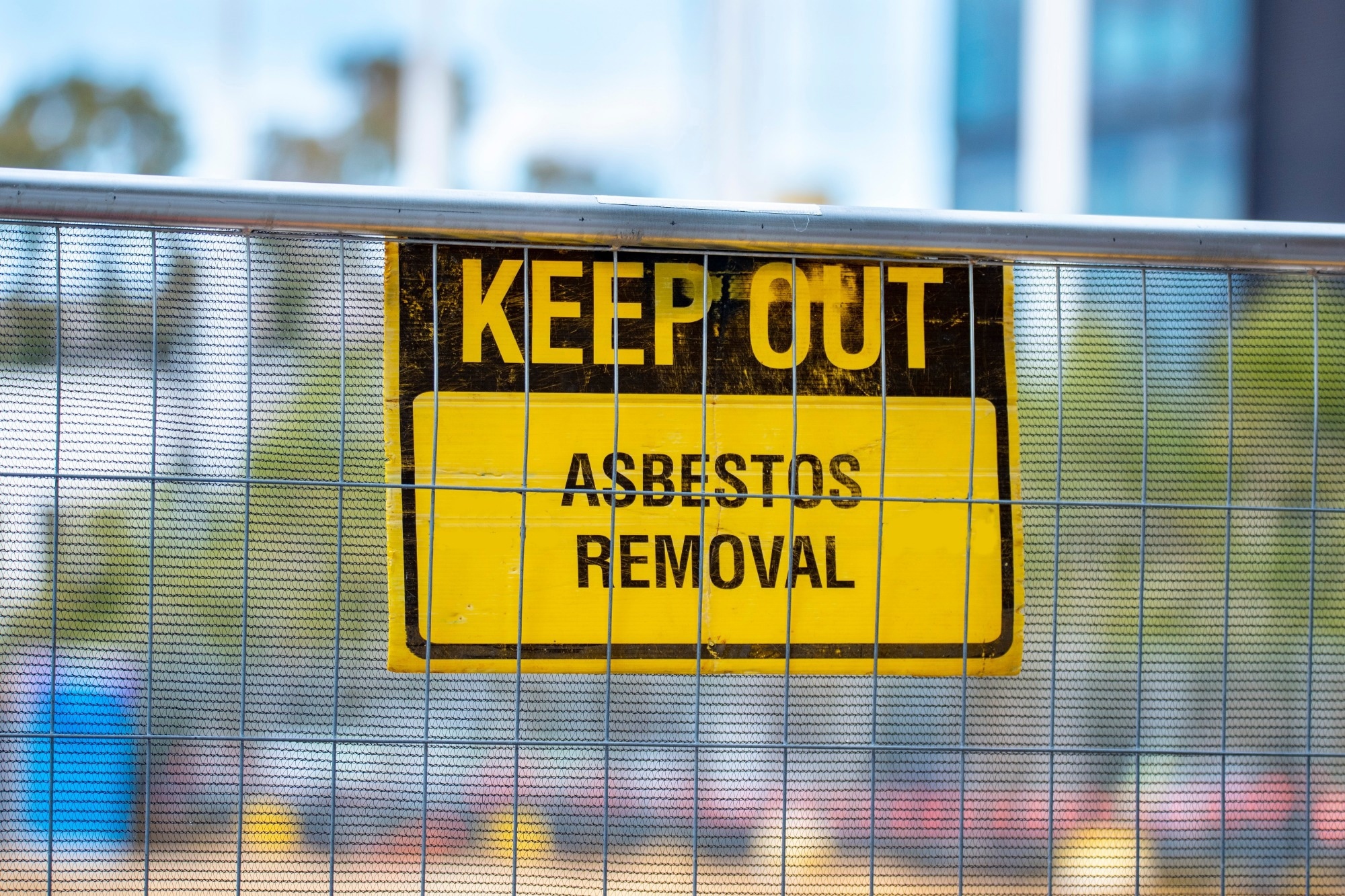 Warning Sign for Asbestos Removal.