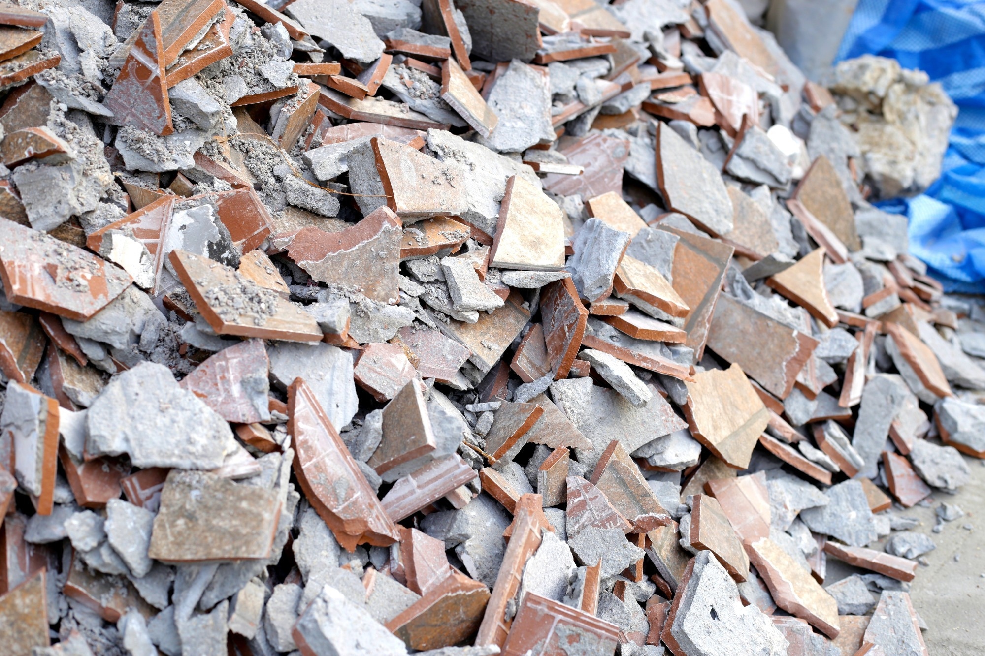 Pile of ceramic waste.