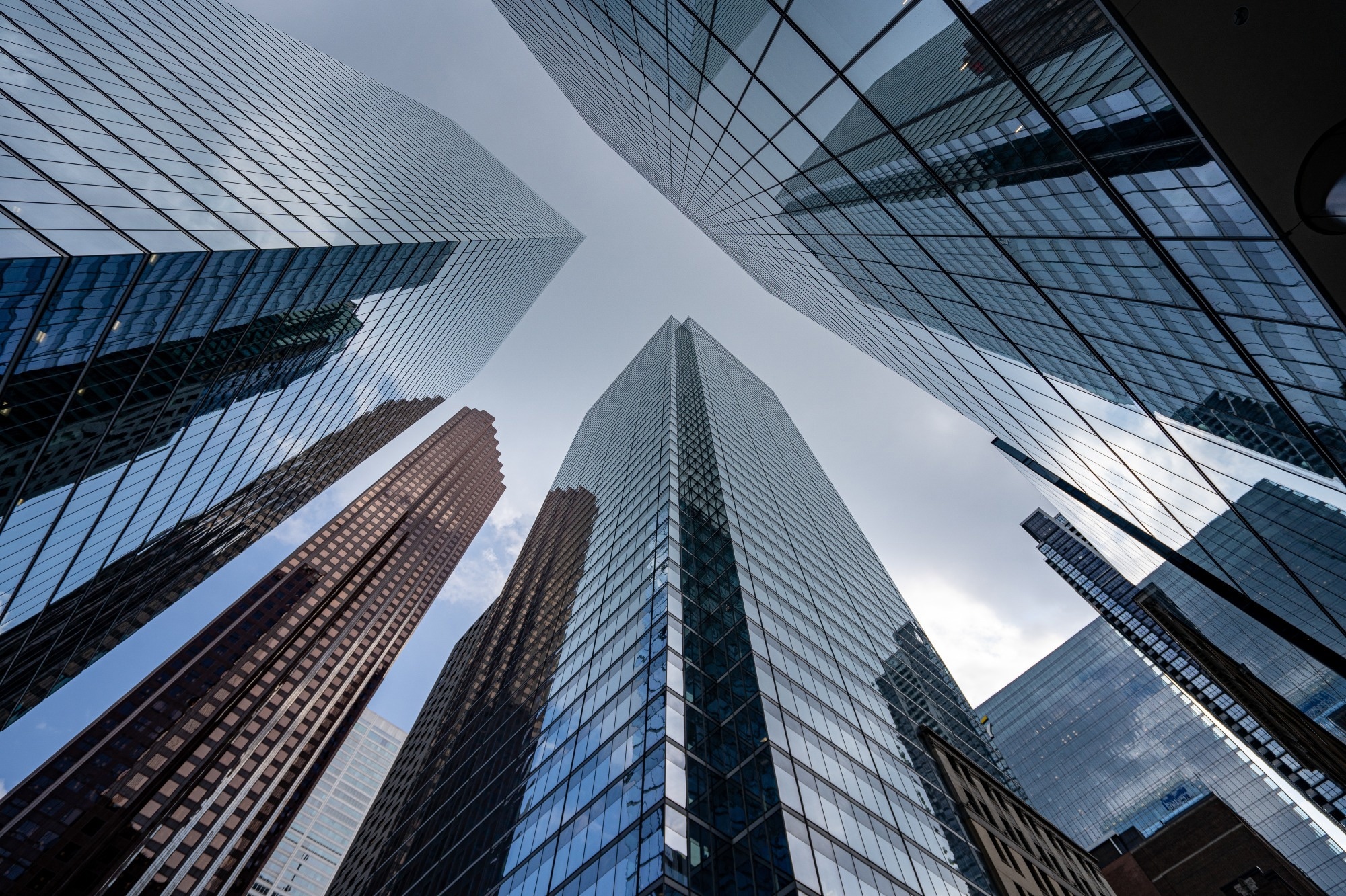 Business skyscrapers in the Financial District, Toronto Downtown.