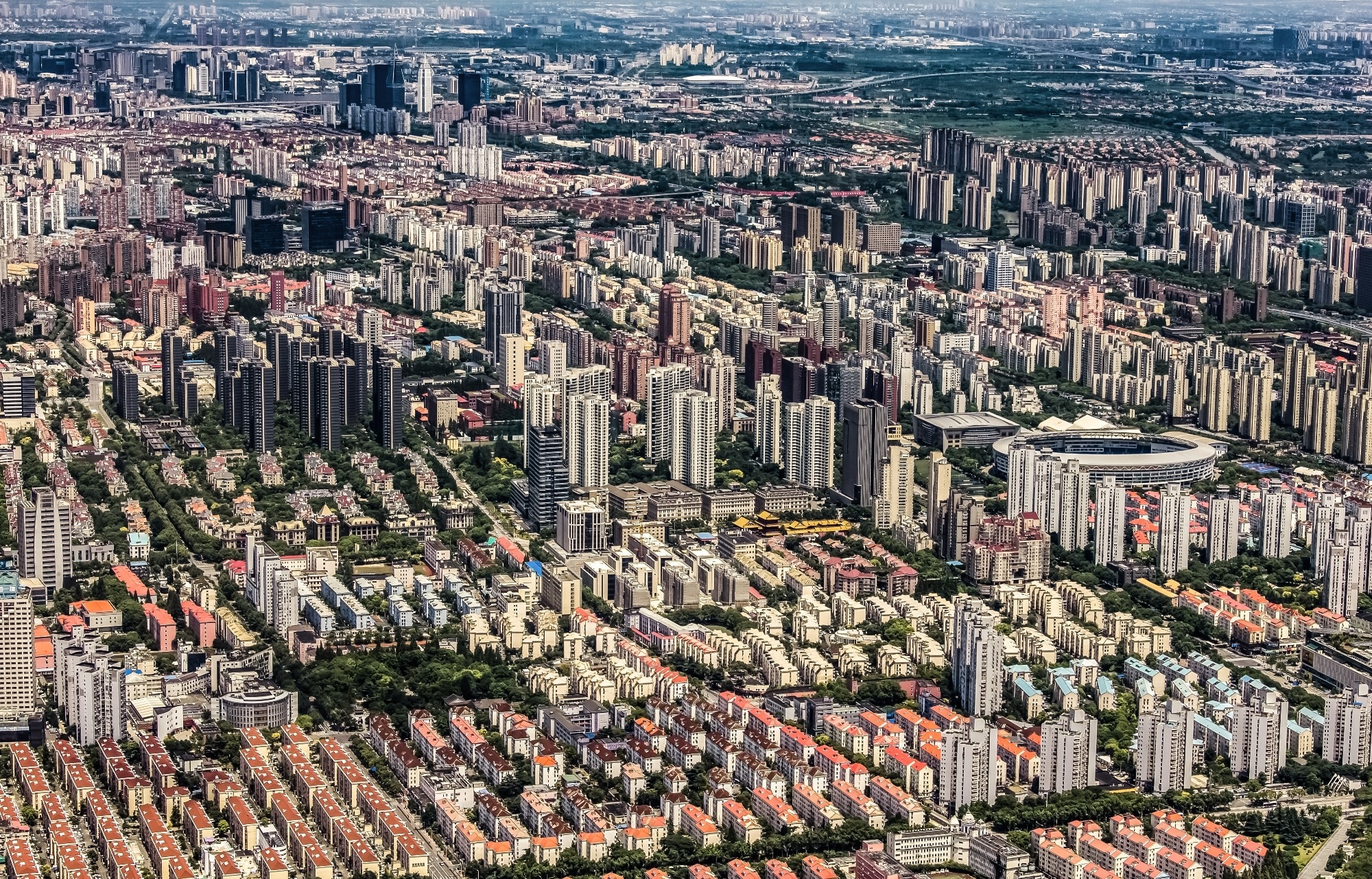 High rise commercial and residential buildings in the main urban area of Shanghai
