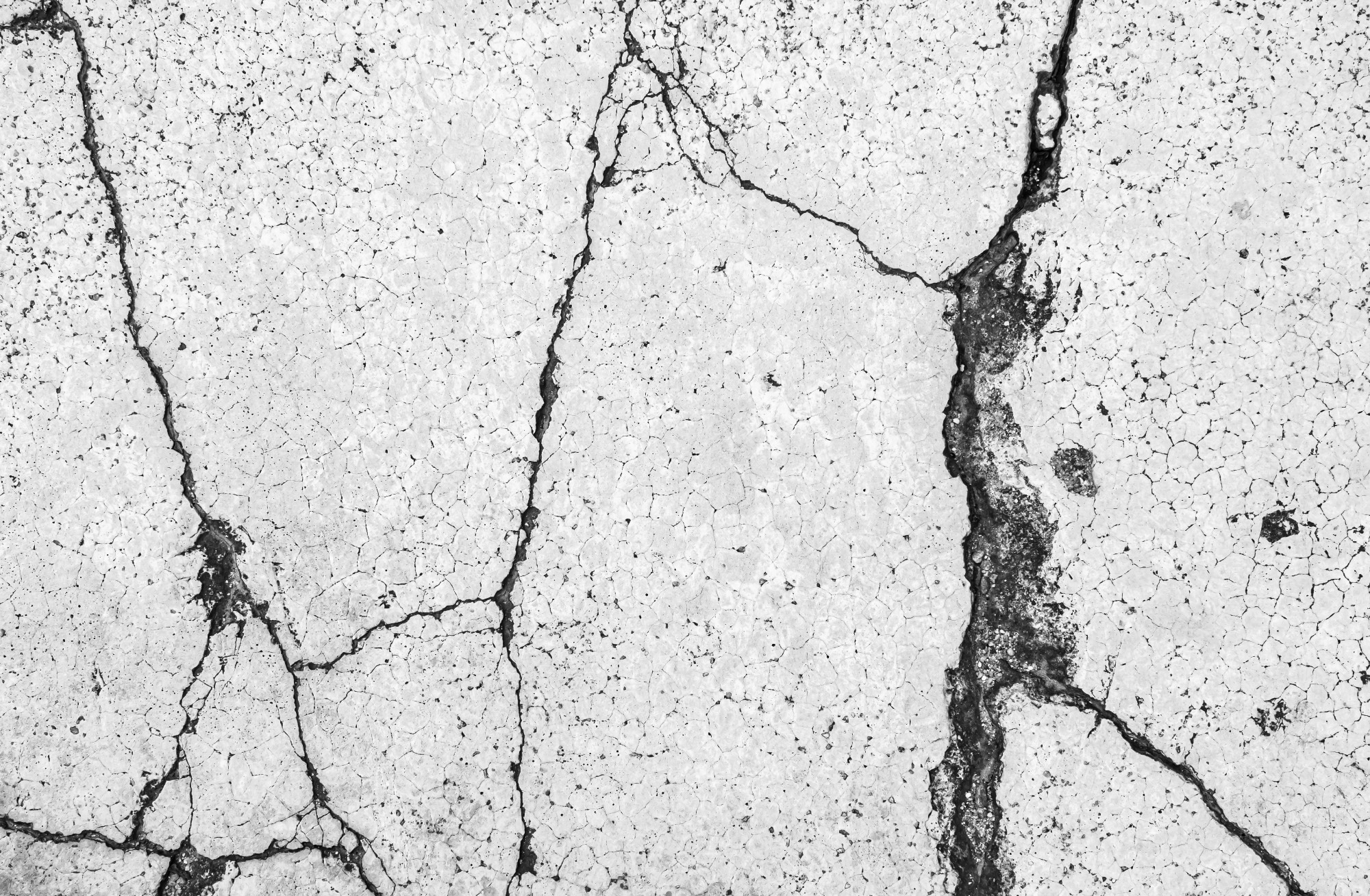 Crack in grey concrete
