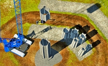 New Concept of Using Concrete Tower Technology for Taller Wind Turbine Towers